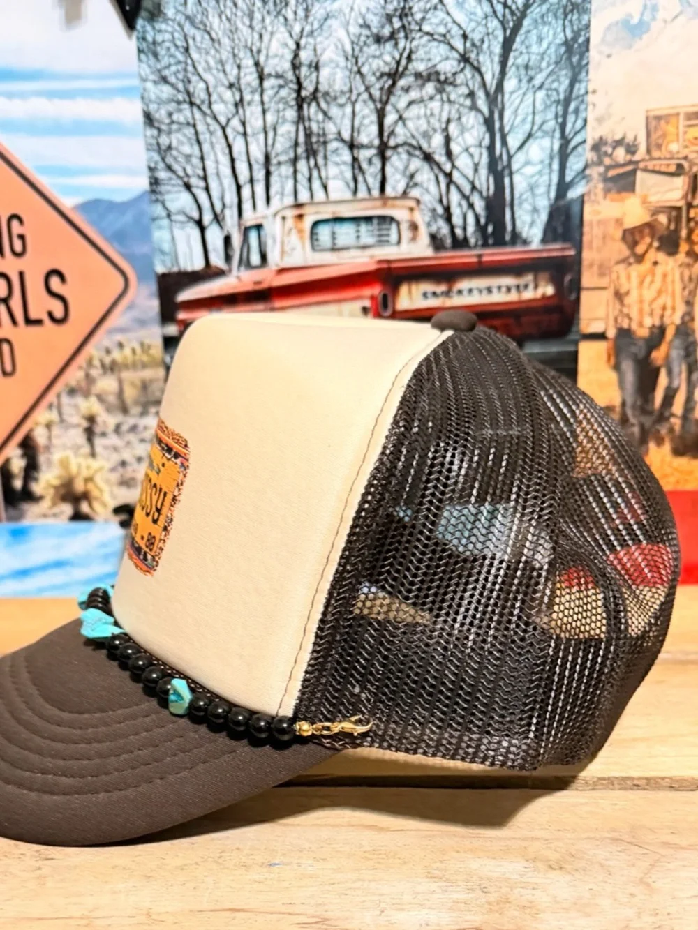 Trucker Hat with Bud and Sissy DTF print - Picture 2 of 3